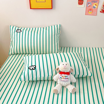 91家纺网 家纺一手货源 找家纺 雅居纺家纺 2024新款全棉绣花A类老粗布单品系列-单枕套 老粗布-Happy恐龙