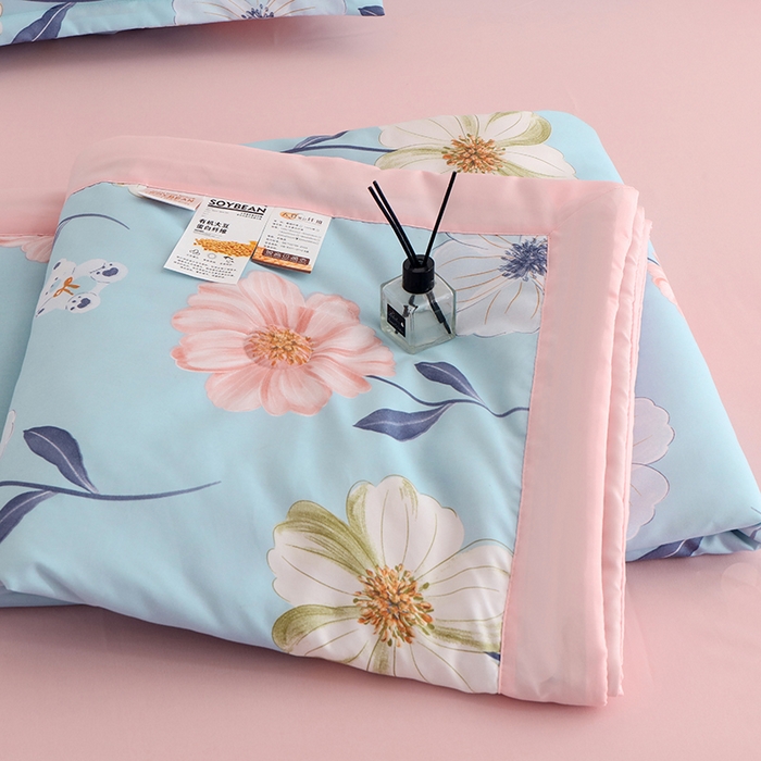 91家纺网 家纺一手货源 找家纺 优布加 2024新款水洗棉大豆被夏被大豆纤维空调被夏凉被 锦棠