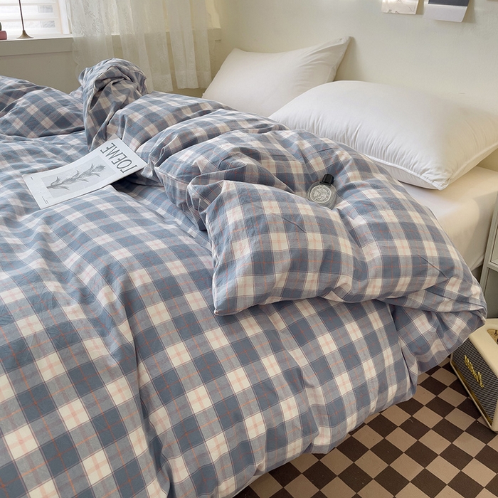 91家纺网 家纺一手货源 找家纺 大柏树 2025新款A类色织全棉水洗棉单品系列-单被套 简兮兰