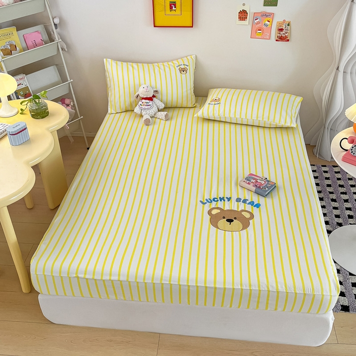 91家纺网 家纺一手货源 找家纺 雅居纺家纺 2024新款全棉绣花A类老粗布单品系列 老粗布-幸运熊