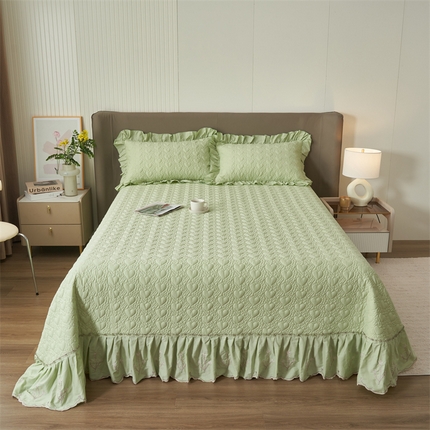 91家纺网 家纺一手货源 找家纺 （总）恒爱家纺 2024新款40S全棉色织水洗棉绣花梦美人单床盖