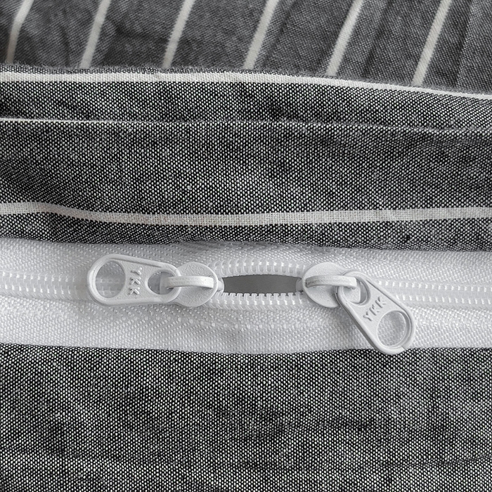 91家纺网 家纺一手货源 找家纺 大柏树 2025新款A类色织全棉水洗棉单品系列-单被套 灰细条