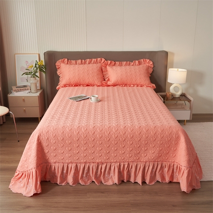 91家纺网 家纺一手货源 找家纺 （总）恒爱家纺 2024新款40S全棉色织水洗棉绣花梦美人单床盖