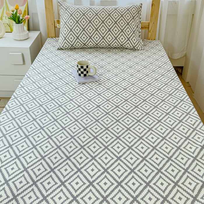 91家纺网 家纺一手货源 找家纺 金丝鸟 2024新款学生款A类全棉老粗布床单 围城 灰