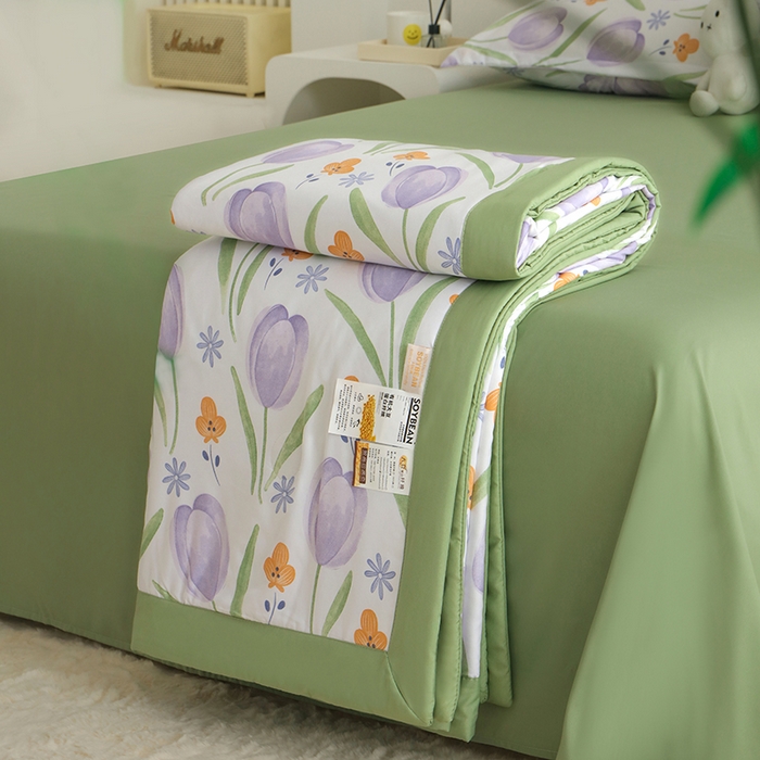 91家纺网 家纺一手货源 找家纺 优布加 2024新款水洗棉大豆被夏被大豆纤维空调被夏凉被 香奈