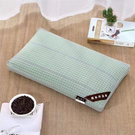91家纺网 家纺一手货源 找家纺 （总）韩后2025新款全棉老粗布格子系列荞麦枕枕芯枕头面包枕+方形枕