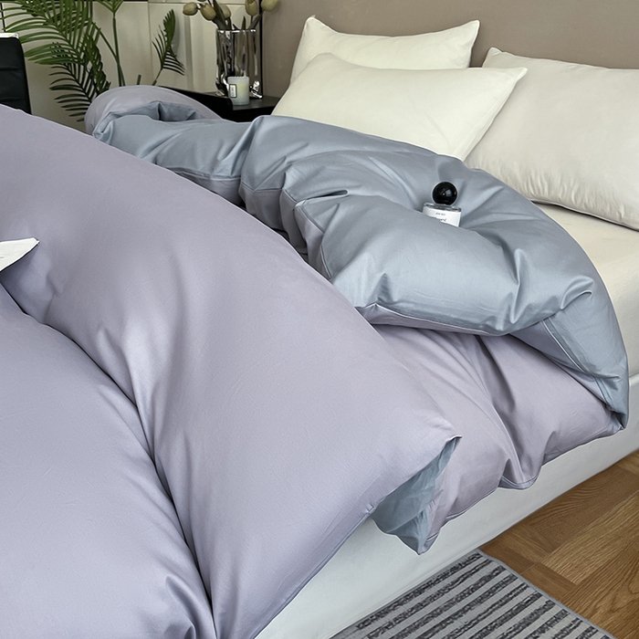 91家纺网 家纺一手货源 找家纺 澳梵2024新款60s全棉纯色单品被套 暮山紫