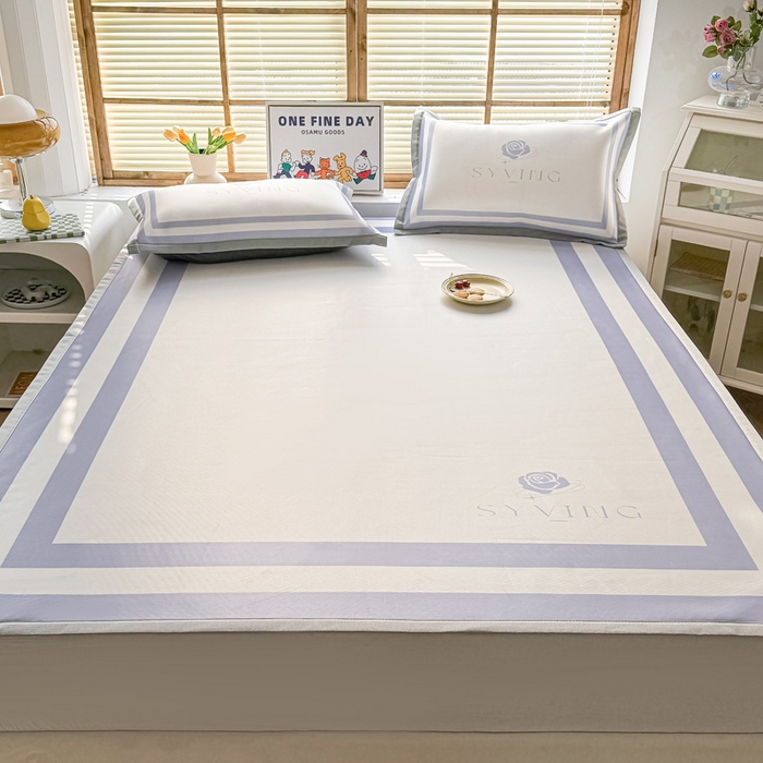 91家纺网 家纺一手货源 找家纺 栩裕纺织 2025款数码印花1200D碳光牛奶冰丝凉席 春晓-紫