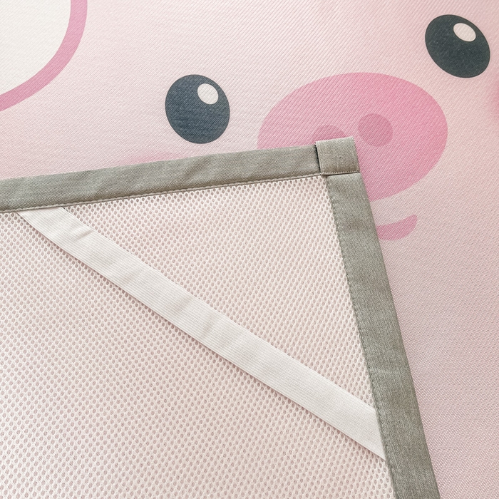 91家纺网 家纺一手货源 找家纺 栩裕纺织 2025款数码印花1200D碳光牛奶冰丝凉席 睡睡猪