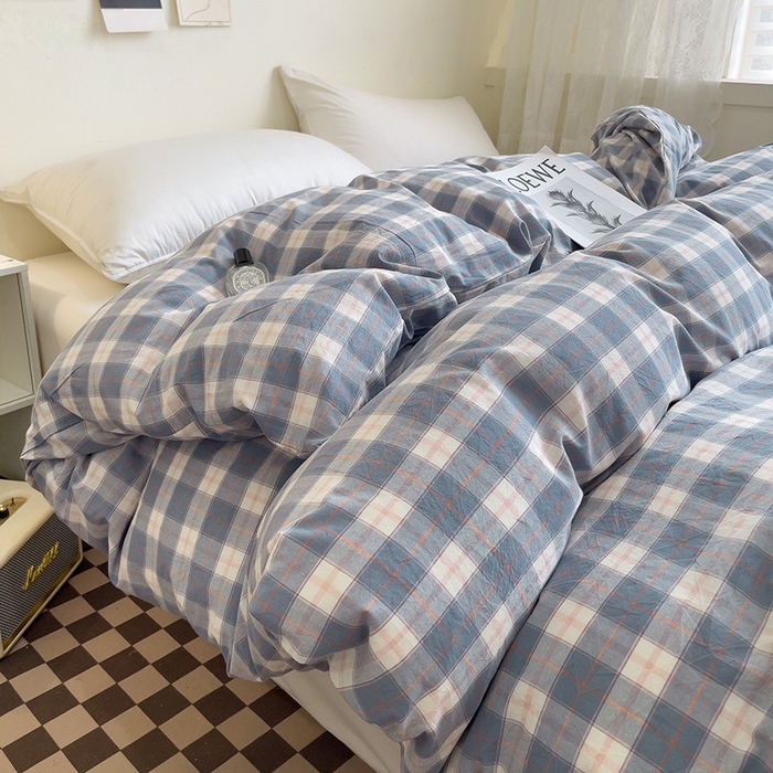 91家纺网 家纺一手货源 找家纺 大柏树 2025新款A类色织全棉水洗棉单品系列-单被套 简兮兰