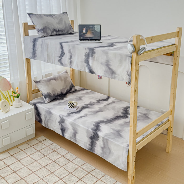 91家纺网 家纺一手货源 找家纺 金丝鸟 2024新款学生款A类全棉老粗布床单 水墨