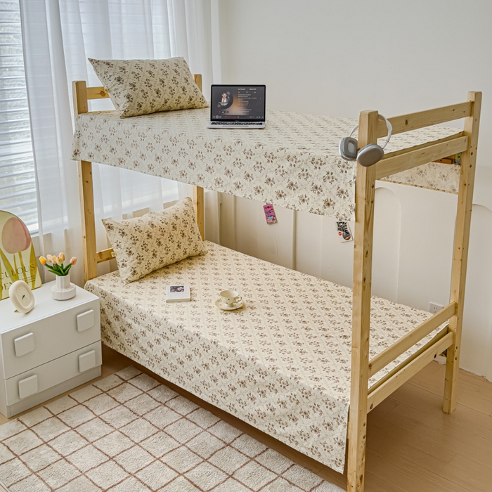 91家纺网 家纺一手货源 找家纺 金丝鸟 2024新款学生款A类全棉老粗布床单 蔷薇