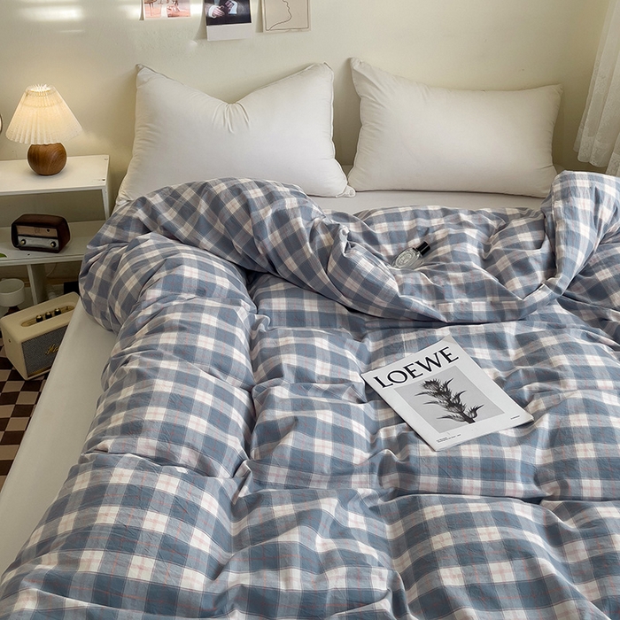 91家纺网 家纺一手货源 找家纺 大柏树 2025新款A类色织全棉水洗棉单品系列-单被套 简兮兰