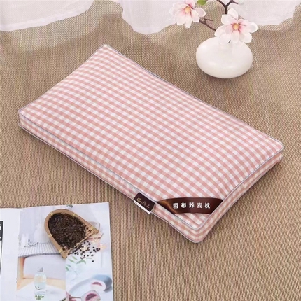 91家纺网 家纺一手货源 找家纺 （总）韩后2025新款全棉老粗布格子系列荞麦枕枕芯枕头面包枕+方形枕