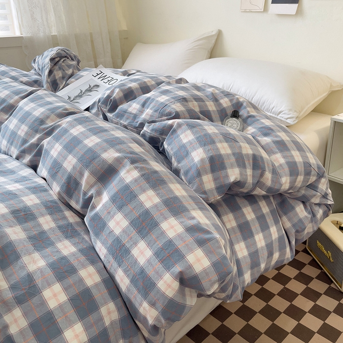 91家纺网 家纺一手货源 找家纺 大柏树 2025新款A类色织全棉水洗棉单品系列-单被套 简兮兰