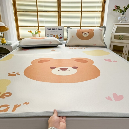 91家纺网 家纺一手货源 找家纺 （总）栩裕纺织 2025款数码印花1200D碳光牛奶冰丝凉席