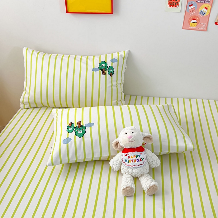 91家纺网 家纺一手货源 找家纺 雅居纺家纺 2024新款全棉绣花A类老粗布单品系列-单枕套 老粗布-发财树