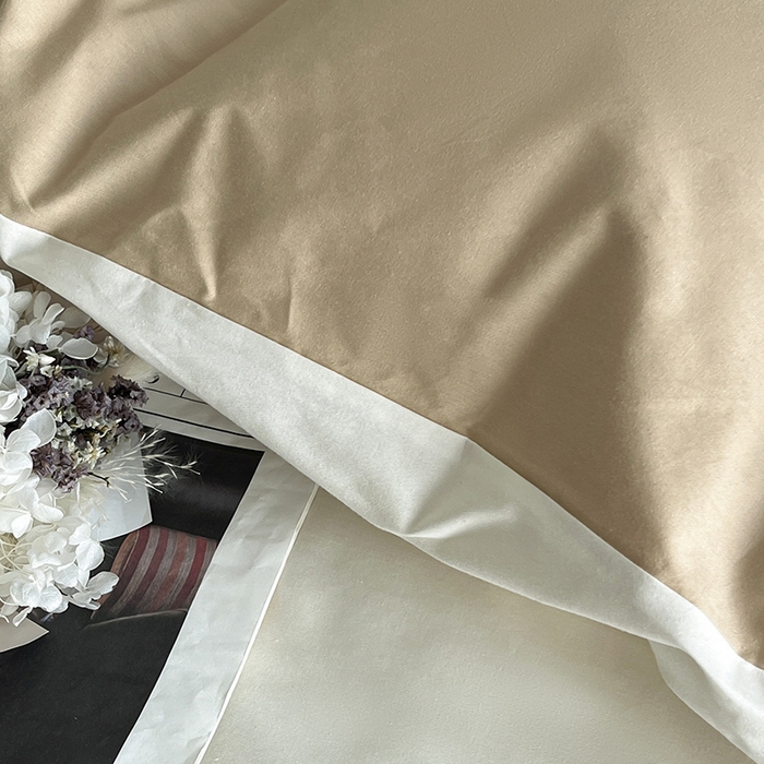 91家纺网 家纺一手货源 找家纺 澳梵2024新款60s全棉纯色单品被套 奶昔白-奇遇金