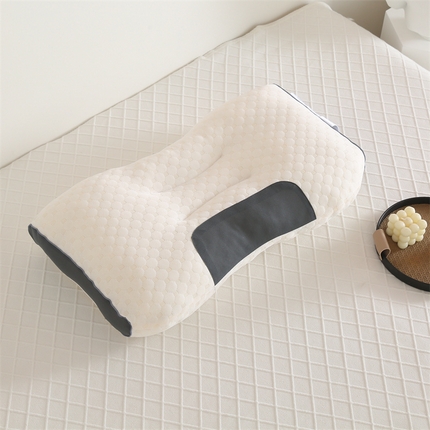 91家纺网 家纺一手货源 找家纺 （总）宝晶家纺新款反牵引枕芯颈椎枕护颈分区针织枕头反牵引枕SPA枕