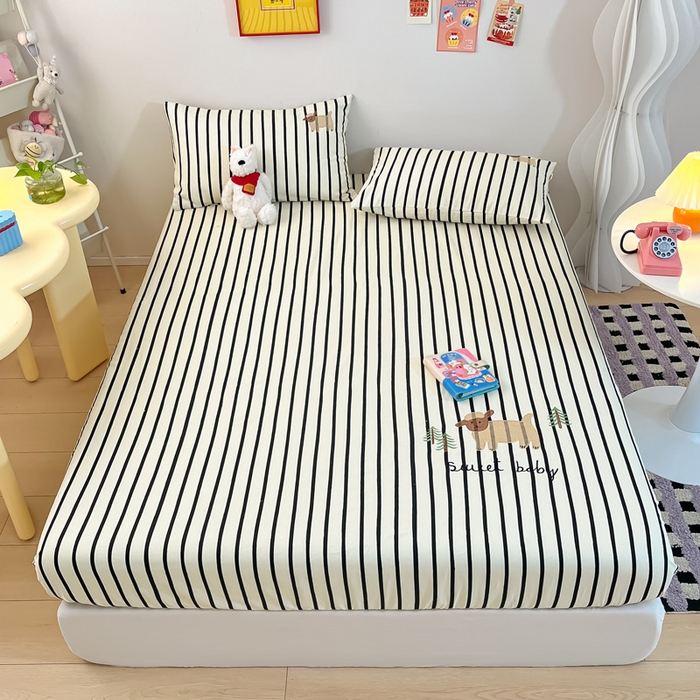 91家纺网 家纺一手货源 找家纺 雅居纺家纺 2024新款全棉绣花A类老粗布单品系列-单床单 老粗布-小绵羊