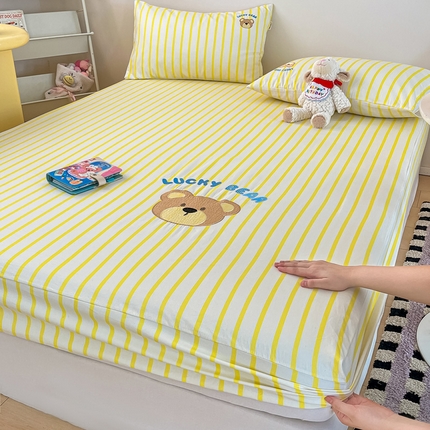 91家纺网 家纺一手货源 找家纺 雅居纺家纺 2024新款全棉绣花A类老粗布单品系列 老粗布-幸运熊