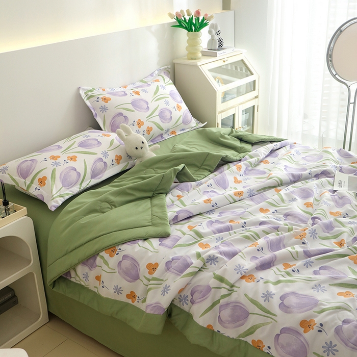 91家纺网 家纺一手货源 找家纺 优布加 2024新款水洗棉大豆被夏被大豆纤维空调被夏凉被 香奈