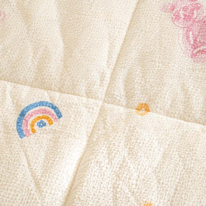 91家纺网 家纺一手货源 找家纺 壹张床 2025新款提花泡泡棉夏被夏凉被空调被 果冻熊-紫