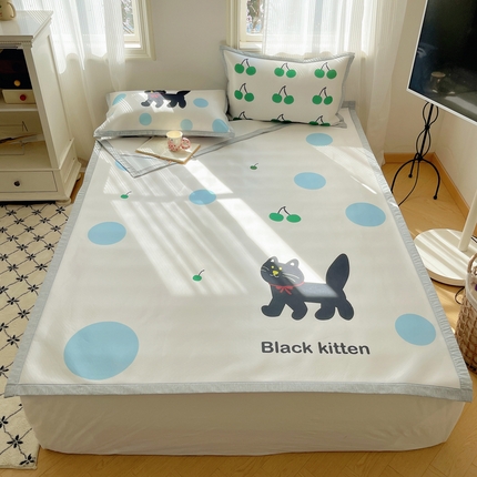 91家纺网 家纺一手货源 找家纺 （总）顾里家纺 2024新款韩式Chic风牛奶丝碳光凉席