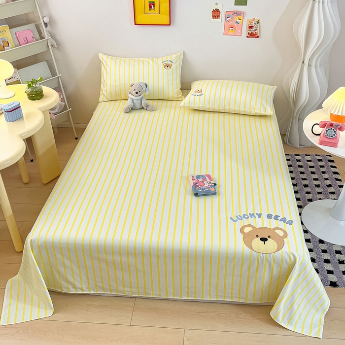 91家纺网 家纺一手货源 找家纺 雅居纺家纺 2024新款全棉绣花A类老粗布单品系列 老粗布-幸运熊