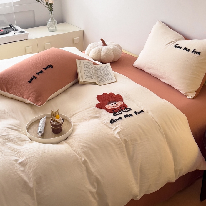 91家纺网 家纺一手货源 找家纺 （总）梵克保罗 2024新款卡通水洗棉毛巾绣四件套