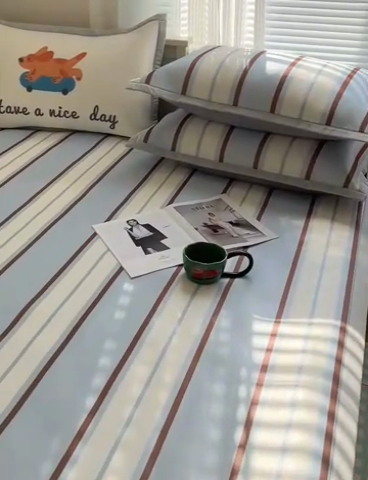 91家纺网 家纺一手货源 找家纺 顾里家纺 2024新款韩式Chic风牛奶丝碳光凉席 滑板狗狗