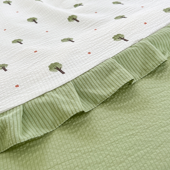 91家纺网 家纺一手货源 找家纺 富之航 2024新款时尚舒适泡泡棉夏被四件套森林