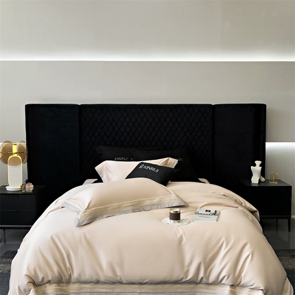 馨蕊家居 2024新款春夏新品100S高奢简约长绒棉四件套 棉露晞-初夏粉