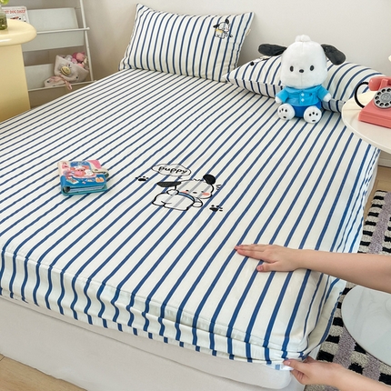 91家纺网 家纺一手货源 找家纺 雅居纺家纺 2024新款全棉绣花A类老粗布单品系列 老粗布-Happy小狗