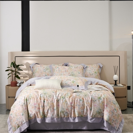 91家纺网 家纺一手货源 找家纺 （总）榻尚家居 2024新款天丝棉数码印花四件套 