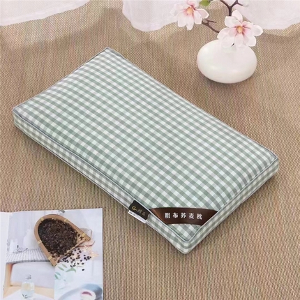 91家纺网 家纺一手货源 找家纺 （总）韩后2025新款全棉老粗布格子系列荞麦枕枕芯枕头面包枕+方形枕