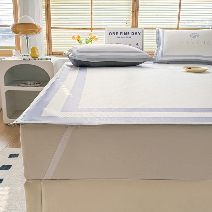 91家纺网 家纺一手货源 找家纺 栩裕纺织 2025款数码印花1200D碳光牛奶冰丝凉席 春晓-紫