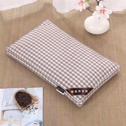 91家纺网 家纺一手货源 找家纺 （总）韩后2025新款全棉老粗布格子系列荞麦枕枕芯枕头面包枕+方形枕