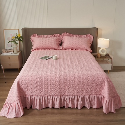 91家纺网 家纺一手货源 找家纺 （总）恒爱家纺 2024新款40S全棉色织水洗棉绣花梦美人单床盖