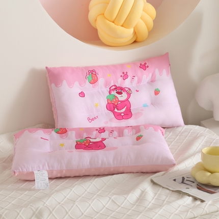 宝晶枕芯 2024新款儿童豆豆枕枕头枕芯 粉色草莓熊