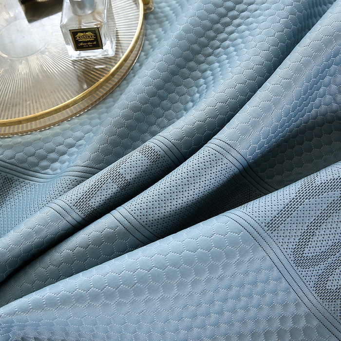 91家纺网 家纺一手货源 找家纺 青雅席业 2025新款抗菌提花凉感丝豆豆席-玫瑰花语系列 玫瑰花语-蓝