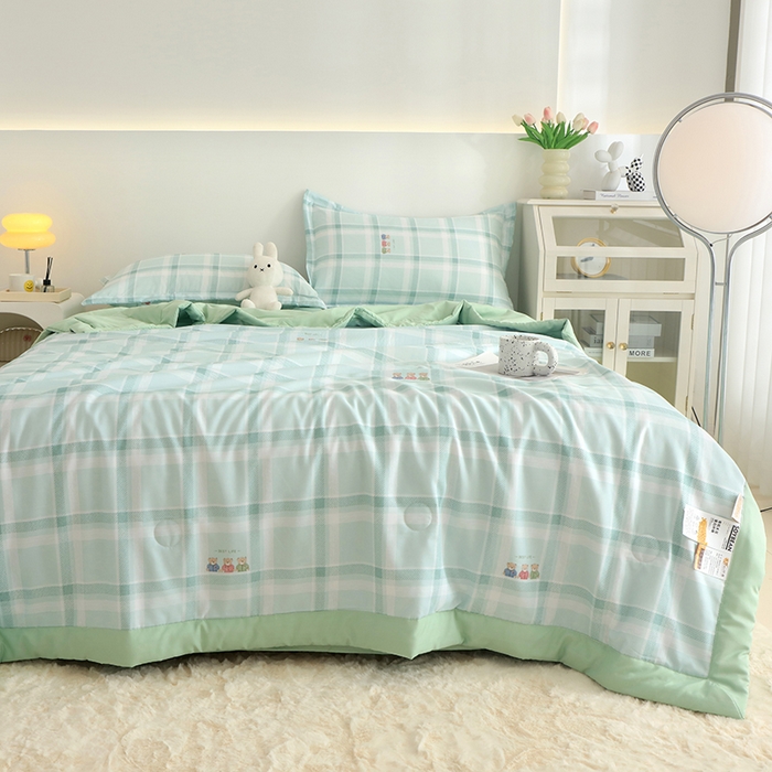 91家纺网 家纺一手货源 找家纺 优布加 2024新款水洗棉大豆被夏被大豆纤维空调被夏凉被 格调熊