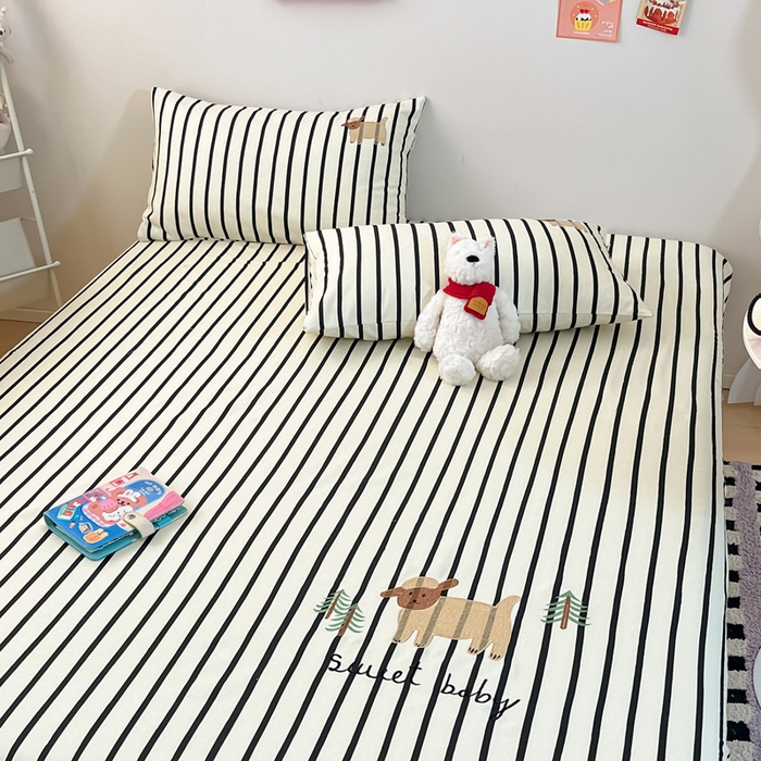 91家纺网 家纺一手货源 找家纺 雅居纺家纺 2024新款全棉绣花A类老粗布单品系列-单床单 老粗布-小绵羊