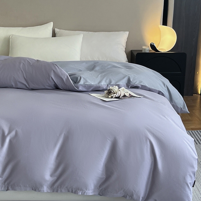 91家纺网 家纺一手货源 找家纺 澳梵2024新款60s全棉纯色单品被套 暮山紫