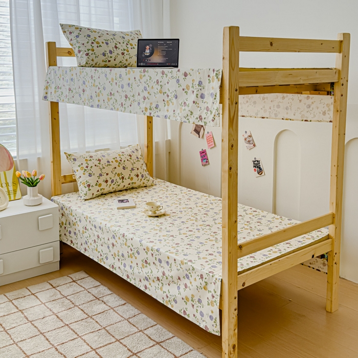 91家纺网 家纺一手货源 找家纺 金丝鸟 2024新款学生款A类全棉老粗布床单 花蔓