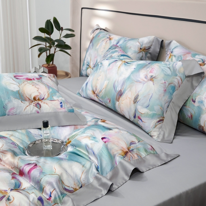 91家纺网 家纺一手货源 找家纺 榻尚家居 2024新款天丝棉数码印花四件套 水墨兰会员-20