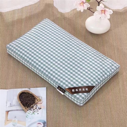 91家纺网 家纺一手货源 找家纺 （总）韩后2025新款全棉老粗布格子系列荞麦枕枕芯枕头面包枕+方形枕