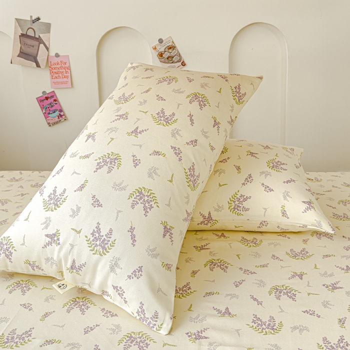 91家纺网 家纺一手货源 找家纺 金丝鸟 2024新款学生款A类全棉老粗布床单 薰衣草