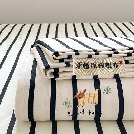 雅居纺家纺 2024新款全棉绣花A类老粗布单品系列-单床单 老粗布-小绵羊