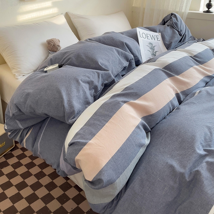 91家纺网 家纺一手货源 找家纺 大柏树 2025新款A类色织全棉水洗棉单品系列-单被套 流年灰